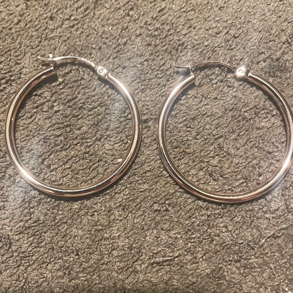 Rose gold hoop earrings